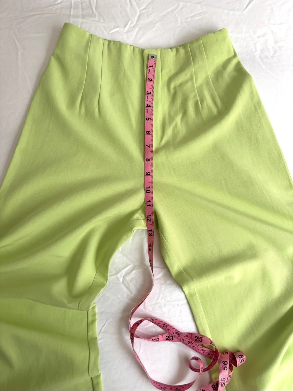 Zara Key Lime Green Halter Crop Top & Wide-Leg Pants Set